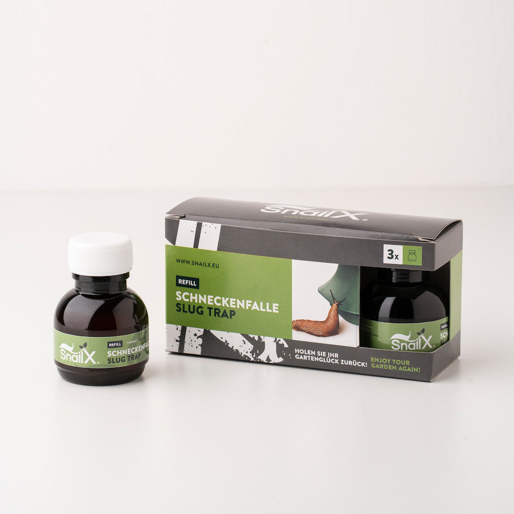 Refill pack: 3 bottles of highly efficient attractant for SnailX snail trap