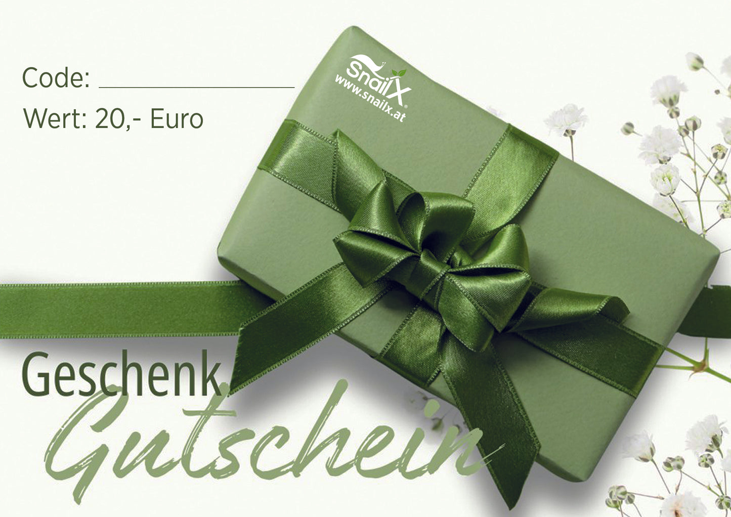 SnailX Gutschein im Wert von 20,- Euro. Verschenke Gartenglück an alle, die sich einen Garten ohne Schneckenplage wünschen 🎁